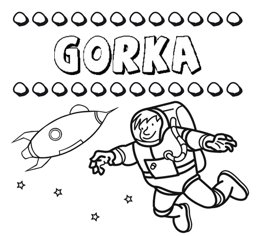 Dibujo con el nombre Gorka para colorear, pintar e imprimir