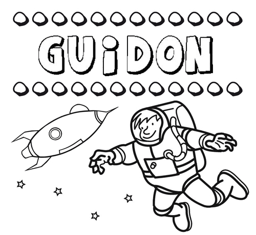 Dibujo con el nombre Guidón para colorear, pintar e imprimir