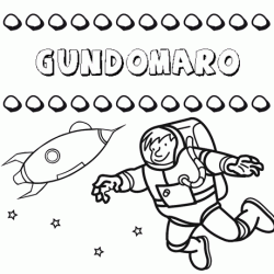 Dibujo con el nombre Gundomaro para colorear, pintar e imprimir