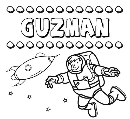 Dibujo con el nombre Guzmán para colorear, pintar e imprimir