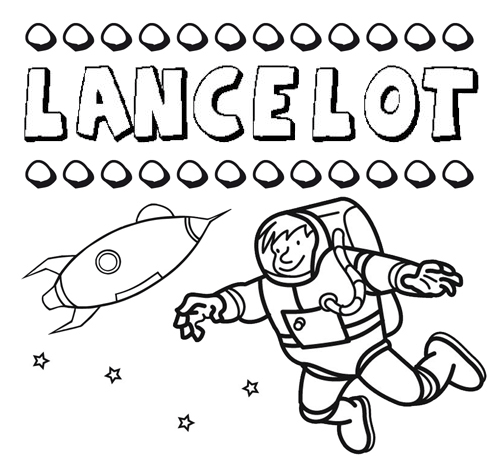 Dibujo con el nombre Lancelot para colorear, pintar e imprimir