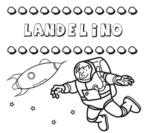 Dibujo con el nombre Landelino para colorear, pintar e imprimir