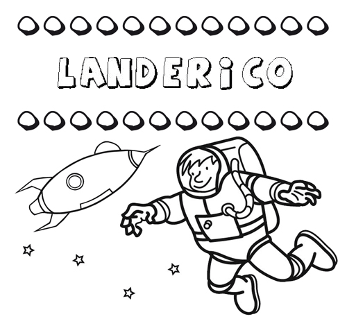 Dibujo con el nombre Landerico para colorear, pintar e imprimir