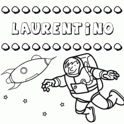 Dibujo con el nombre Laurentino para colorear, pintar e imprimir