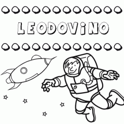 Dibujo con el nombre Leodovino para colorear, pintar e imprimir