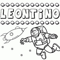 Dibujo con el nombre Leontino para colorear, pintar e imprimir