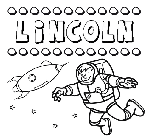 Dibujo con el nombre Lincoln para colorear, pintar e imprimir