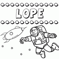 Dibujo con el nombre Lope para colorear, pintar e imprimir