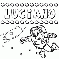 Dibujo con el nombre Luciano para colorear, pintar e imprimir