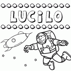 Dibujo con el nombre Lucilo para colorear, pintar e imprimir