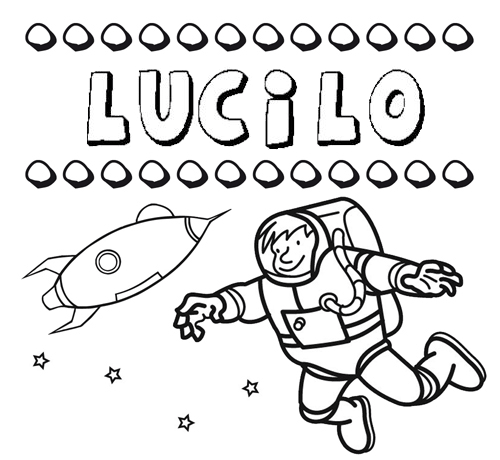 Dibujo con el nombre Lucilo para colorear, pintar e imprimir