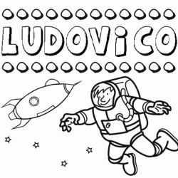 Dibujo con el nombre Ludovico para colorear, pintar e imprimir