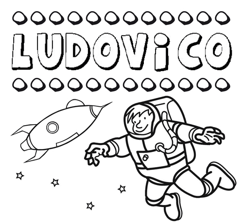 Dibujo con el nombre Ludovico para colorear, pintar e imprimir