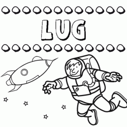Dibujo con el nombre Lug para colorear, pintar e imprimir