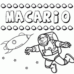 Dibujo con el nombre Macario para colorear, pintar e imprimir