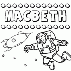 Dibujo con el nombre Macbeth para colorear, pintar e imprimir