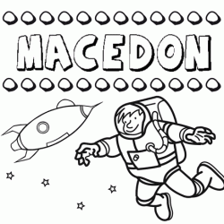 Dibujo con el nombre Macedón para colorear, pintar e imprimir