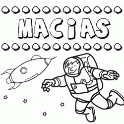 Dibujo con el nombre Macías para colorear, pintar e imprimir