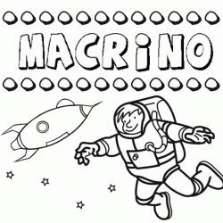 Dibujo con el nombre Macrino para colorear, pintar e imprimir