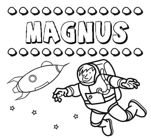 Dibujo con el nombre Magnus para colorear, pintar e imprimir