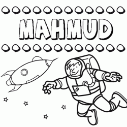 Dibujo con el nombre Mahmud para colorear, pintar e imprimir