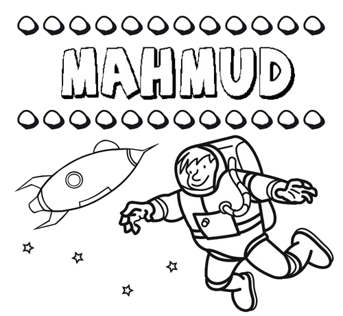 Dibujo con el nombre Mahmud para colorear, pintar e imprimir