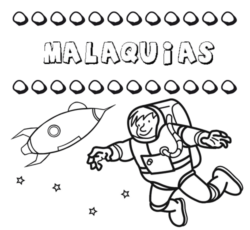 Dibujo con el nombre Malaquías para colorear, pintar e imprimir