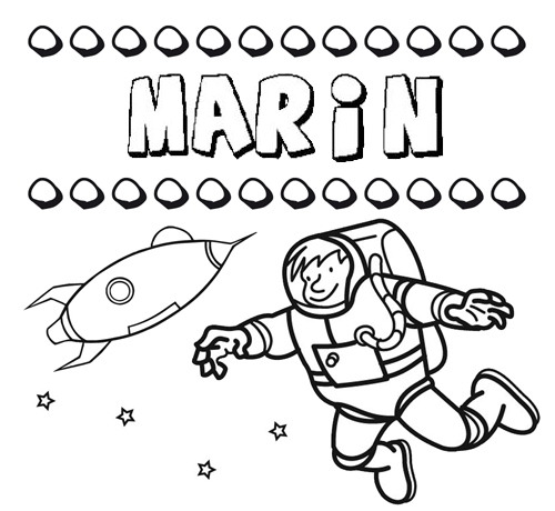 Dibujo con el nombre Marín para colorear, pintar e imprimir