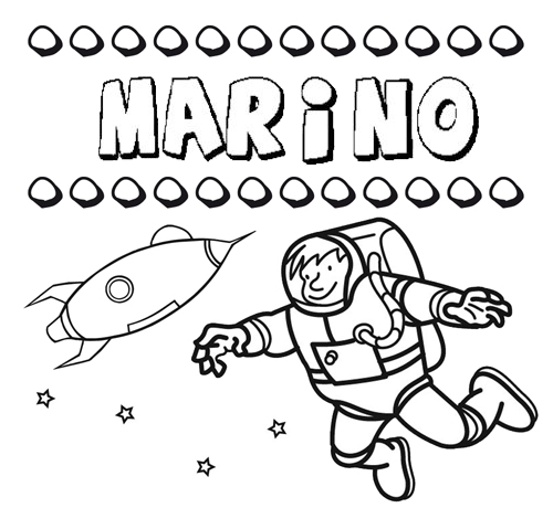 Dibujo con el nombre Marino para colorear, pintar e imprimir