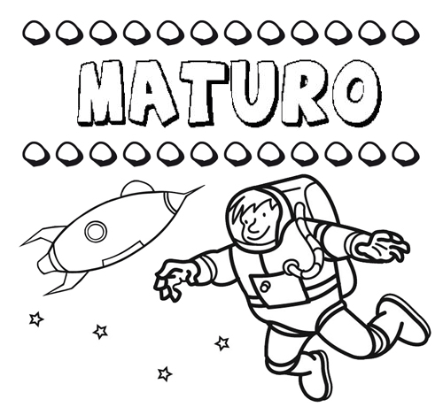 Dibujo con el nombre Maturo para colorear, pintar e imprimir