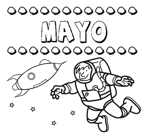 Dibujo con el nombre Mayo para colorear, pintar e imprimir
