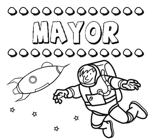Dibujo con el nombre Mayor para colorear, pintar e imprimir