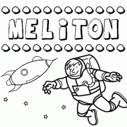 Dibujo con el nombre Melitón para colorear, pintar e imprimir