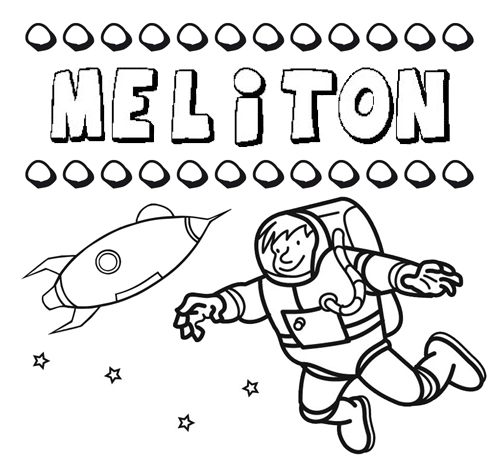Dibujo con el nombre Melitón para colorear, pintar e imprimir