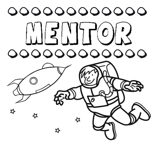 Dibujo con el nombre Mentor para colorear, pintar e imprimir