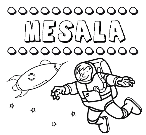 Dibujo con el nombre Mesala para colorear, pintar e imprimir