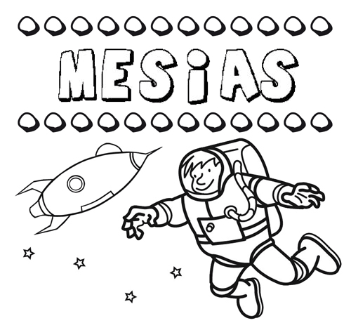 Dibujo con el nombre Mesías para colorear, pintar e imprimir