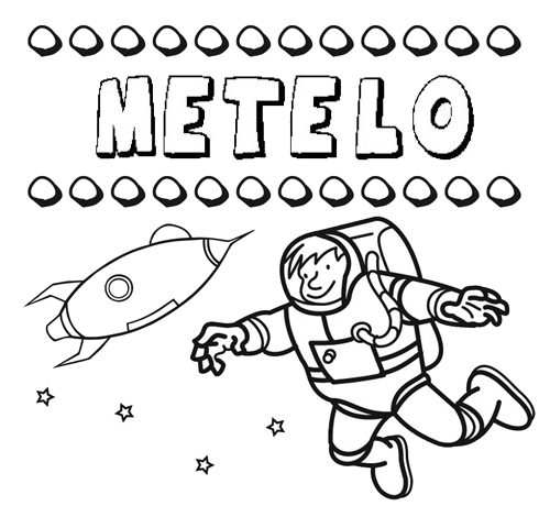 Dibujo con el nombre Metelo para colorear, pintar e imprimir