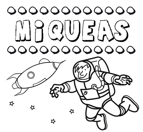 Dibujo con el nombre Miqueas para colorear, pintar e imprimir