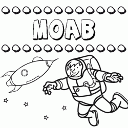 Dibujo con el nombre Moab para colorear, pintar e imprimir