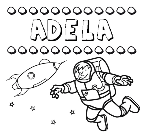 Dibujo con el nombre Adela para colorear, pintar e imprimir
