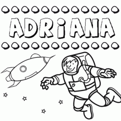 Dibujo con el nombre Adriana para colorear, pintar e imprimir