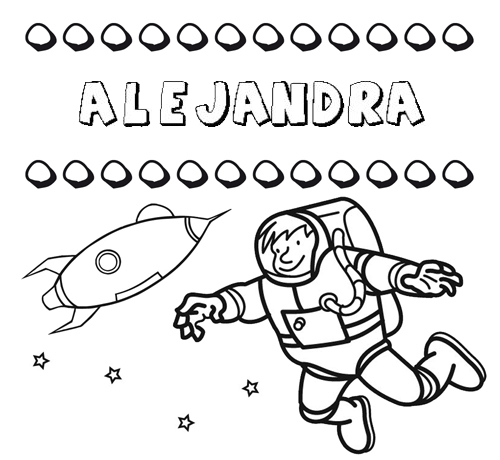 Dibujo con el nombre Alejandra para colorear, pintar e imprimir