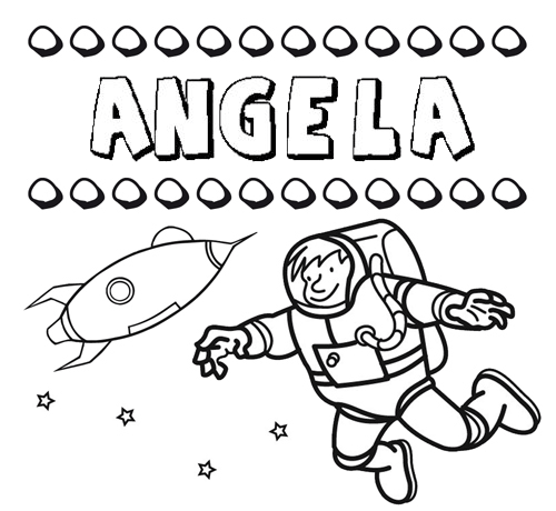 Dibujo con el nombre Ángela para colorear, pintar e imprimir