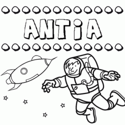 Dibujo con el nombre Antía para colorear, pintar e imprimir