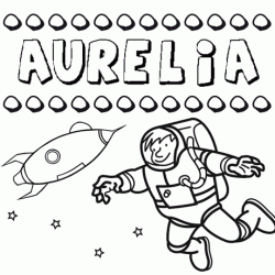 Dibujo con el nombre Aurelia para colorear, pintar e imprimir
