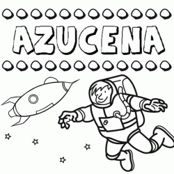 Dibujo con el nombre Azucena para colorear, pintar e imprimir