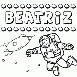 Dibujo con el nombre Beatriz para colorear, pintar e imprimir