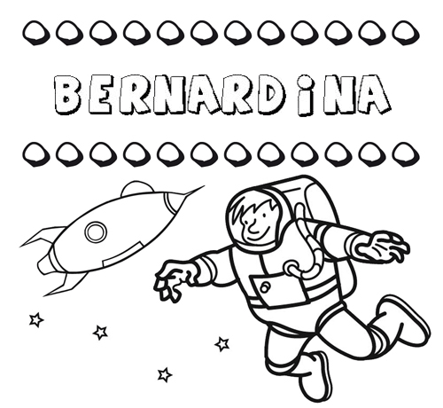 Dibujo con el nombre Bernardina para colorear, pintar e imprimir