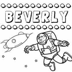 Dibujo con el nombre Beverly para colorear, pintar e imprimir